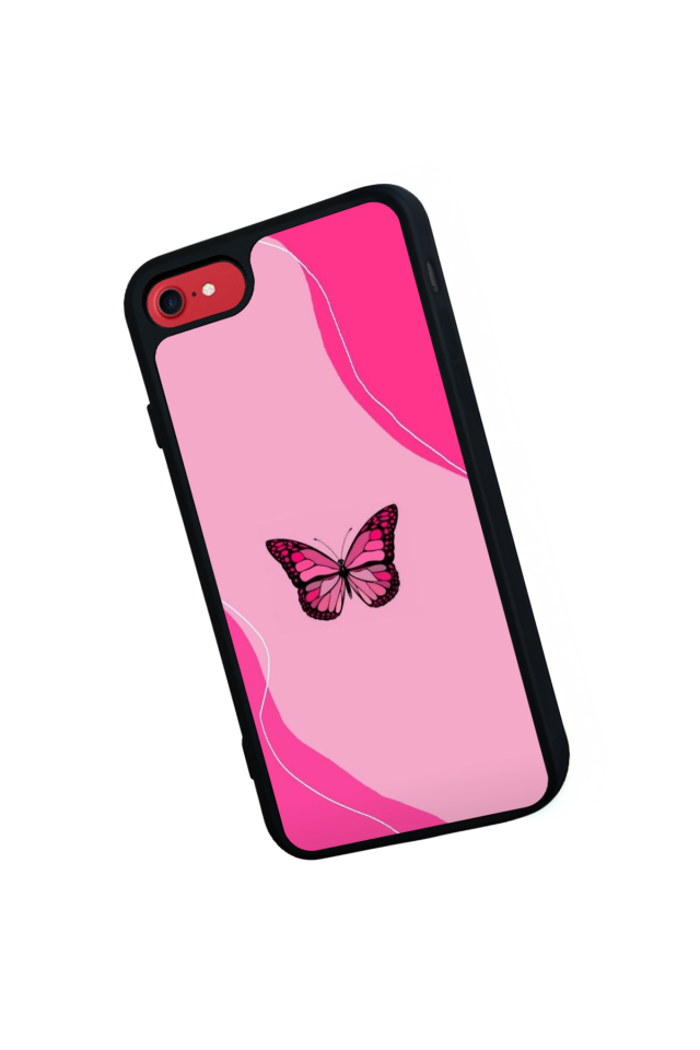 iPhone SE Uyumlu Kelebek Tasarımlı Glossy Premium Kılıf