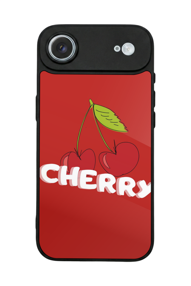 iPhone 17 Air Uyumlu Kiraz Tasarımlı Glossy Premium Kılıf