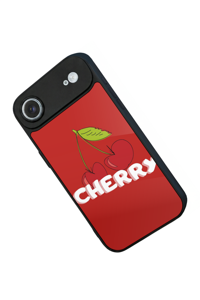 iPhone 17 Air Uyumlu Kiraz Tasarımlı Glossy Premium Kılıf