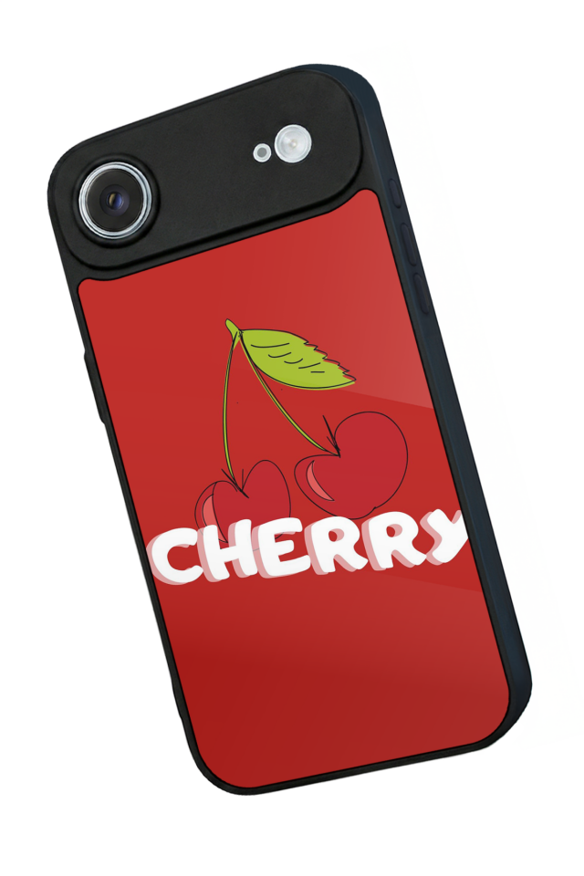 iPhone 17 Air Uyumlu Kiraz Tasarımlı Glossy Premium Kılıf