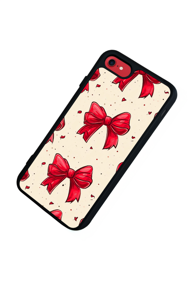 iPhone 8 Uyumlu Kurdele Tasarımlı Glossy Premium Kılıf