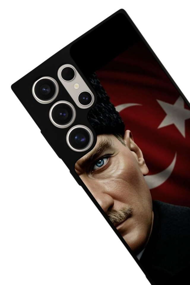 Samsung Galaxy S22 Ultra Uyumlu Mustafa Kemal Ataturk Tasarımlı Glossy Premium Kılıf