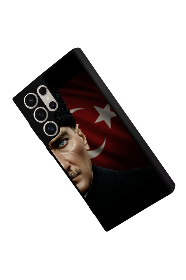 Samsung Galaxy S22 Ultra Uyumlu Mustafa Kemal Ataturk Tasarımlı Glossy Premium Kılıf