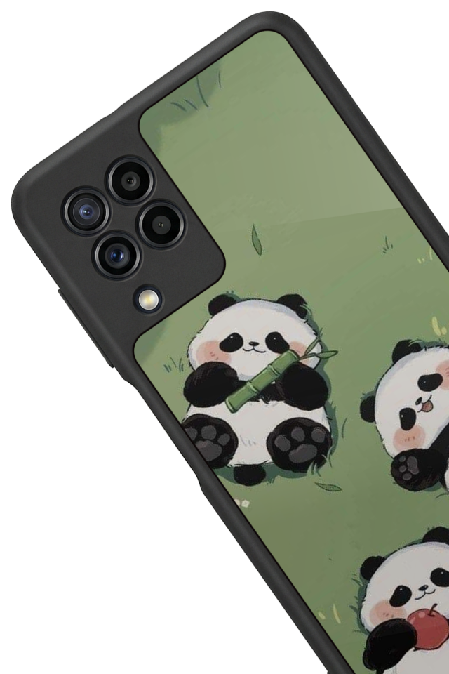 Samsung Galaxy M32 Uyumlu Panda Tasarımlı Glossy Premium Kılıf