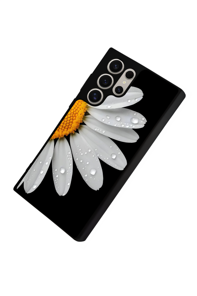 Samsung Galaxy S24 Ultra Uyumlu Papatya Tasarımlı Glossy Premium Kılıf