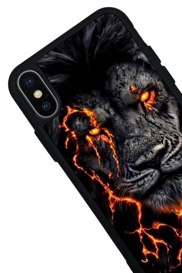 iPhone XS Max Uyumlu Aslan Tasarımlı Glossy Premium Kılıf