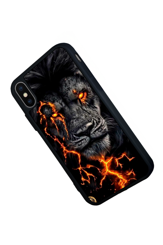 iPhone XS Max Uyumlu Aslan Tasarımlı Glossy Premium Kılıf