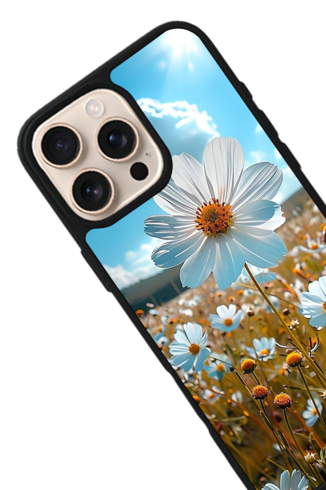 iPhone 15 Pro Uyumlu Cicek Tasarımlı Glossy Premium Kılıf