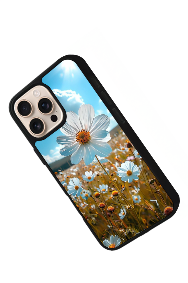 iPhone 15 Pro Uyumlu Cicek Tasarımlı Glossy Premium Kılıf