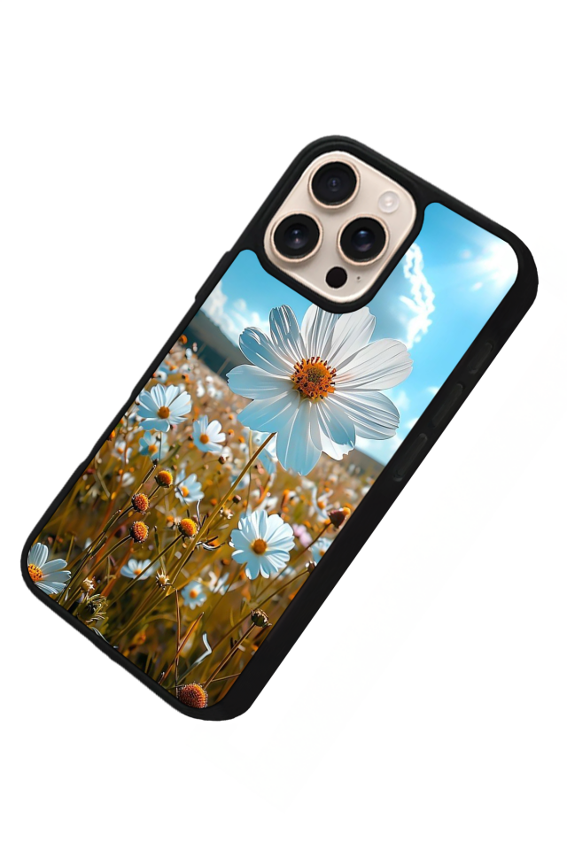 iPhone 15 Pro Uyumlu Cicek Tasarımlı Glossy Premium Kılıf