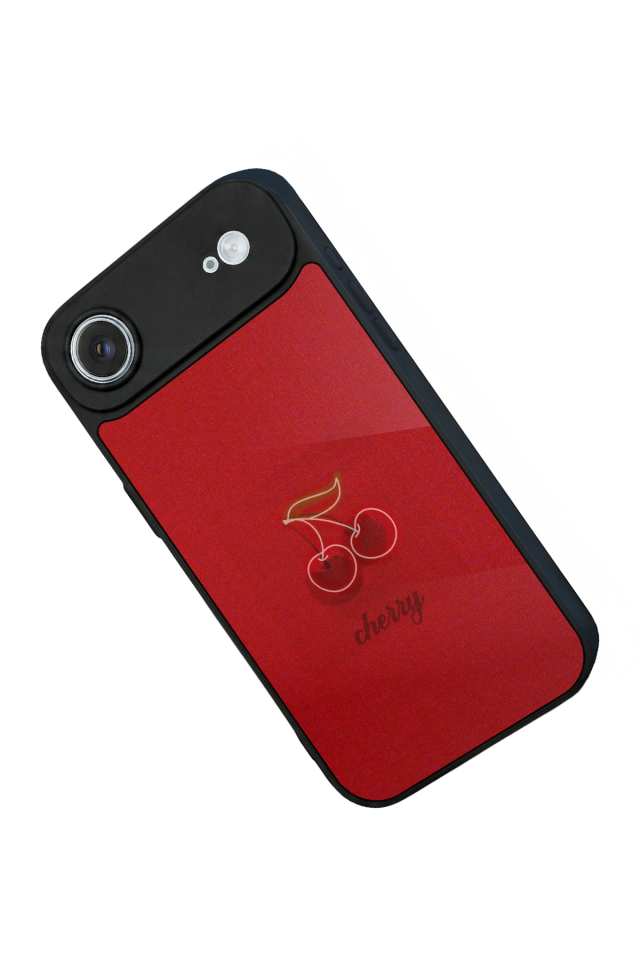 iPhone 17 Air Uyumlu Kiraz Tasarımlı Glossy Premium Kılıf