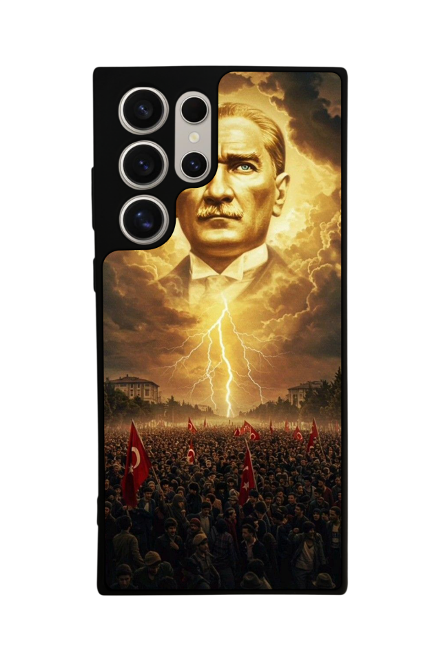 Samsung Galaxy S22 Ultra Uyumlu Mustafa Kemal Ataturk Tasarımlı Glossy Premium Kılıf