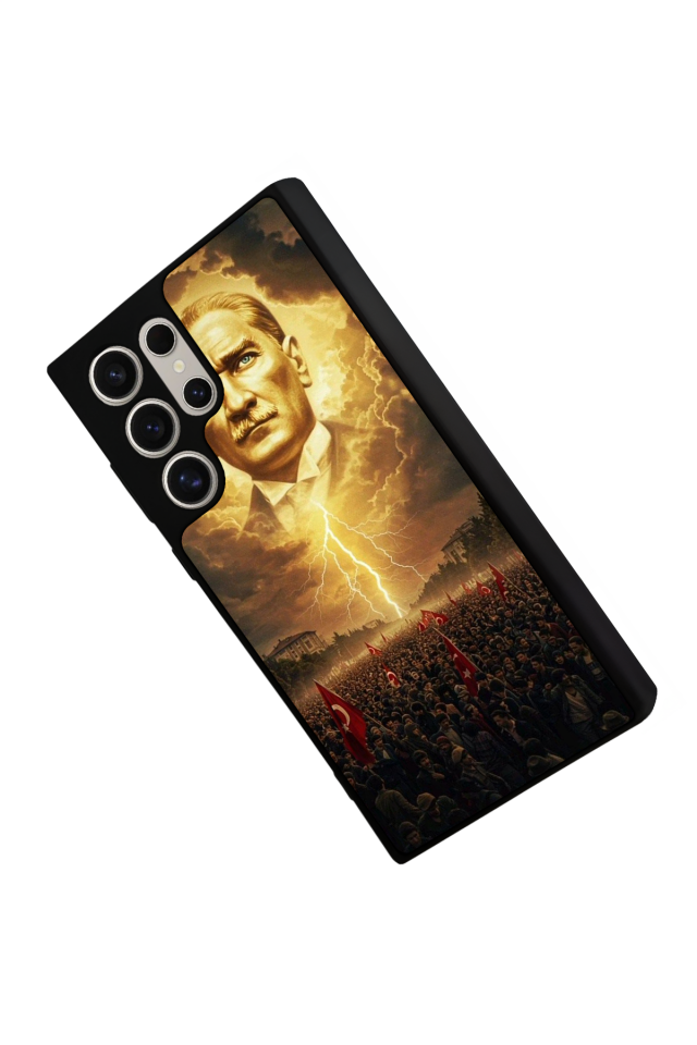Samsung Galaxy S22 Ultra Uyumlu Mustafa Kemal Ataturk Tasarımlı Glossy Premium Kılıf