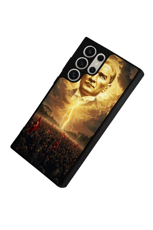 Samsung Galaxy S22 Ultra Uyumlu Mustafa Kemal Ataturk Tasarımlı Glossy Premium Kılıf