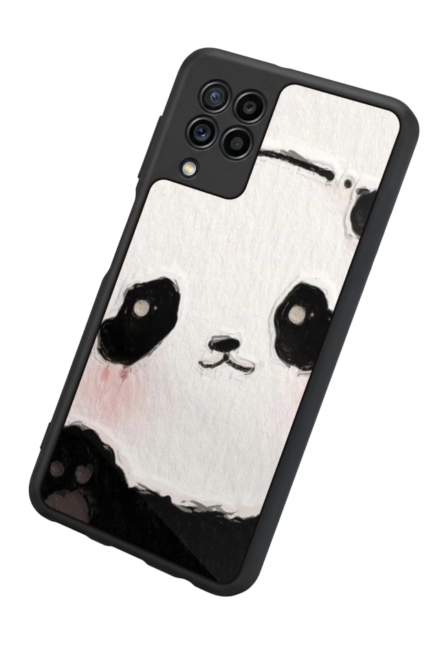 Samsung Galaxy M32 Uyumlu Panda Tasarımlı Glossy Premium Kılıf