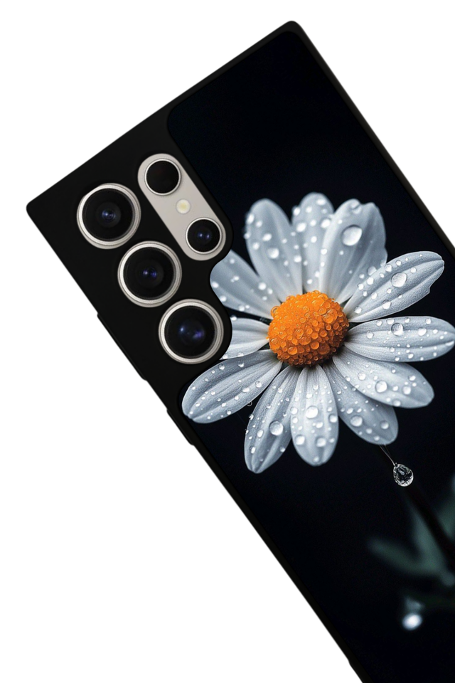 Samsung Galaxy S24 Ultra Uyumlu Papatya Tasarımlı Glossy Premium Kılıf