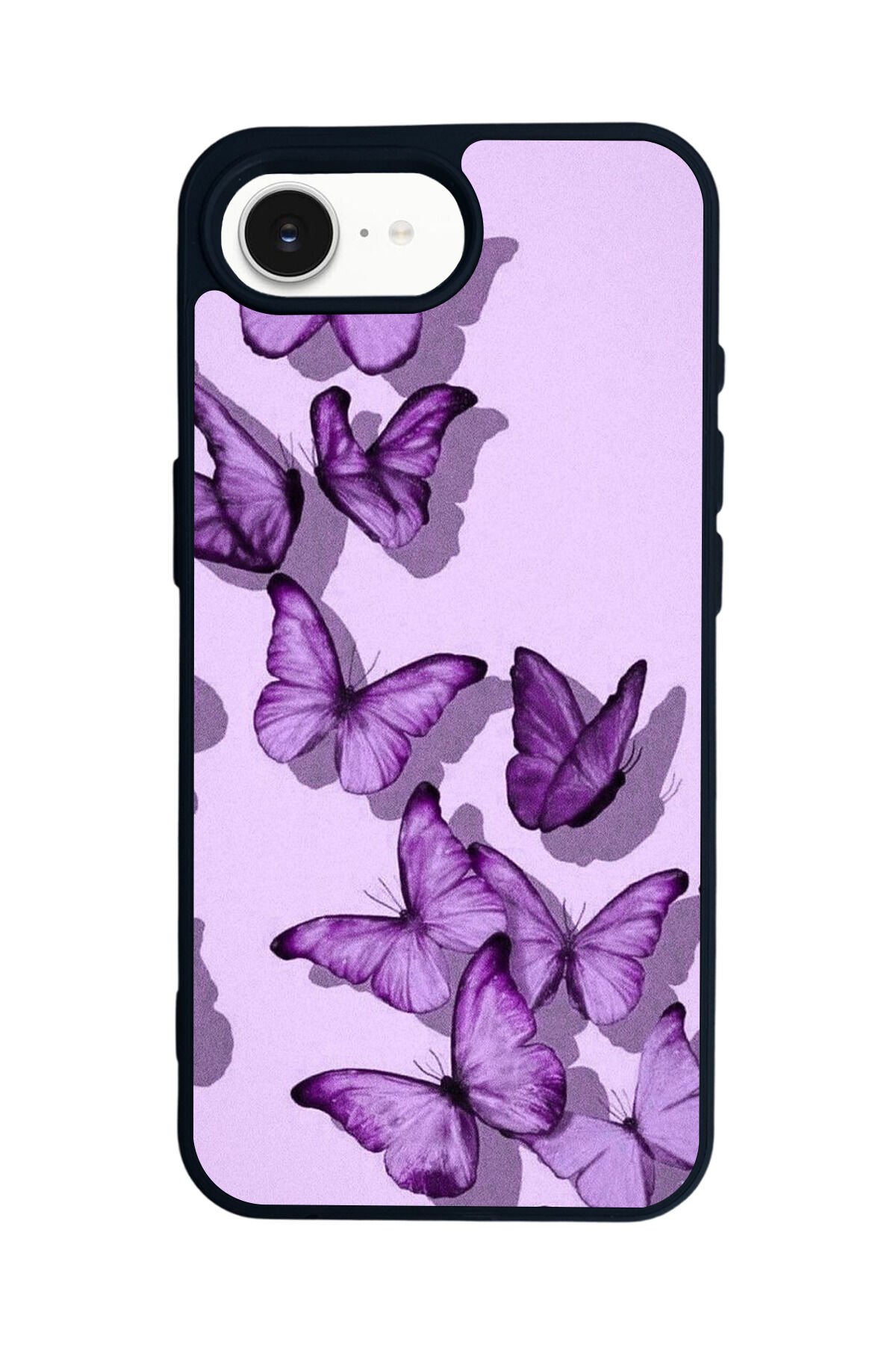 iPhone 16E Uyumlu Kelebek Tasarımlı Glossy Premium Kılıf