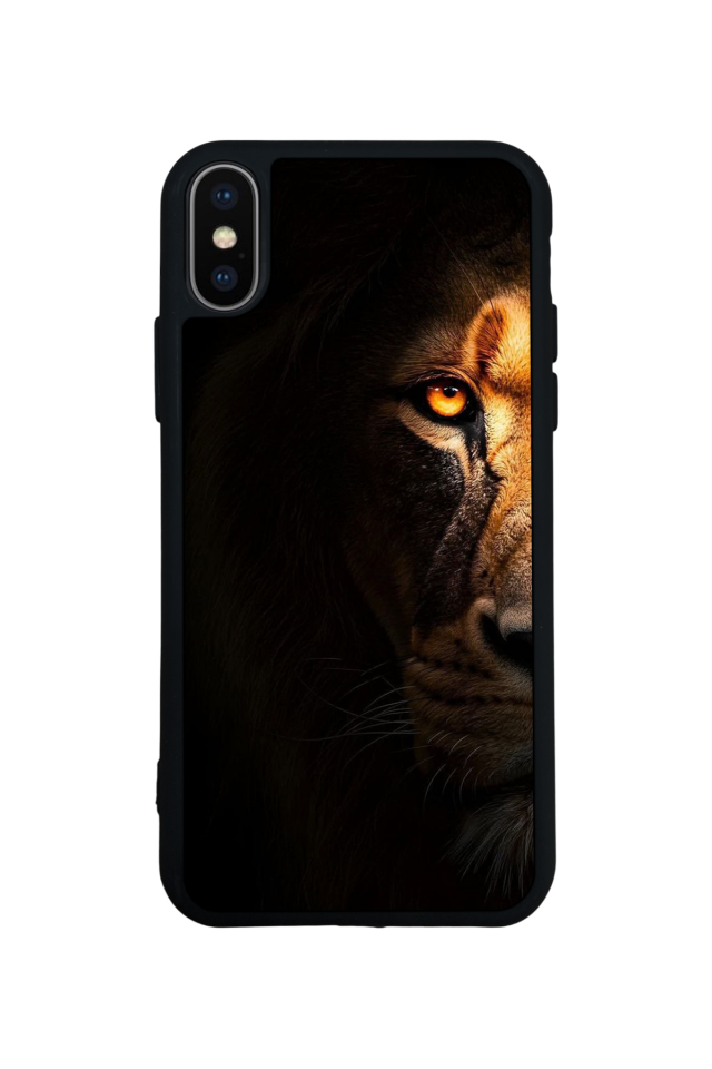 iPhone XS Max Uyumlu Aslan Tasarımlı Glossy Premium Kılıf