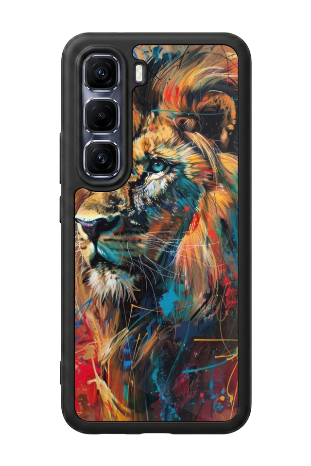 Infinix Hot 60 Pro Plus Uyumlu Aslan Tasarımlı Glossy Premium Kılıf