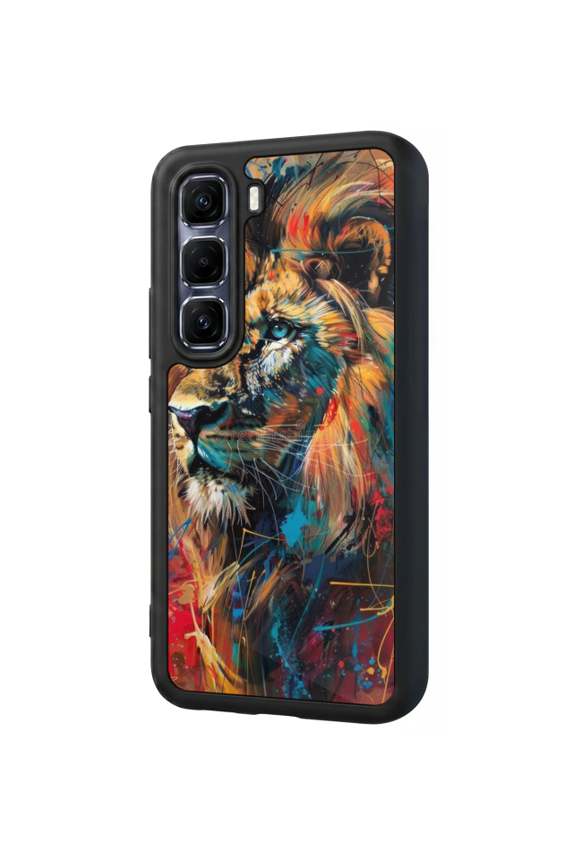 Infinix Hot 60 Pro Plus Uyumlu Aslan Tasarımlı Glossy Premium Kılıf