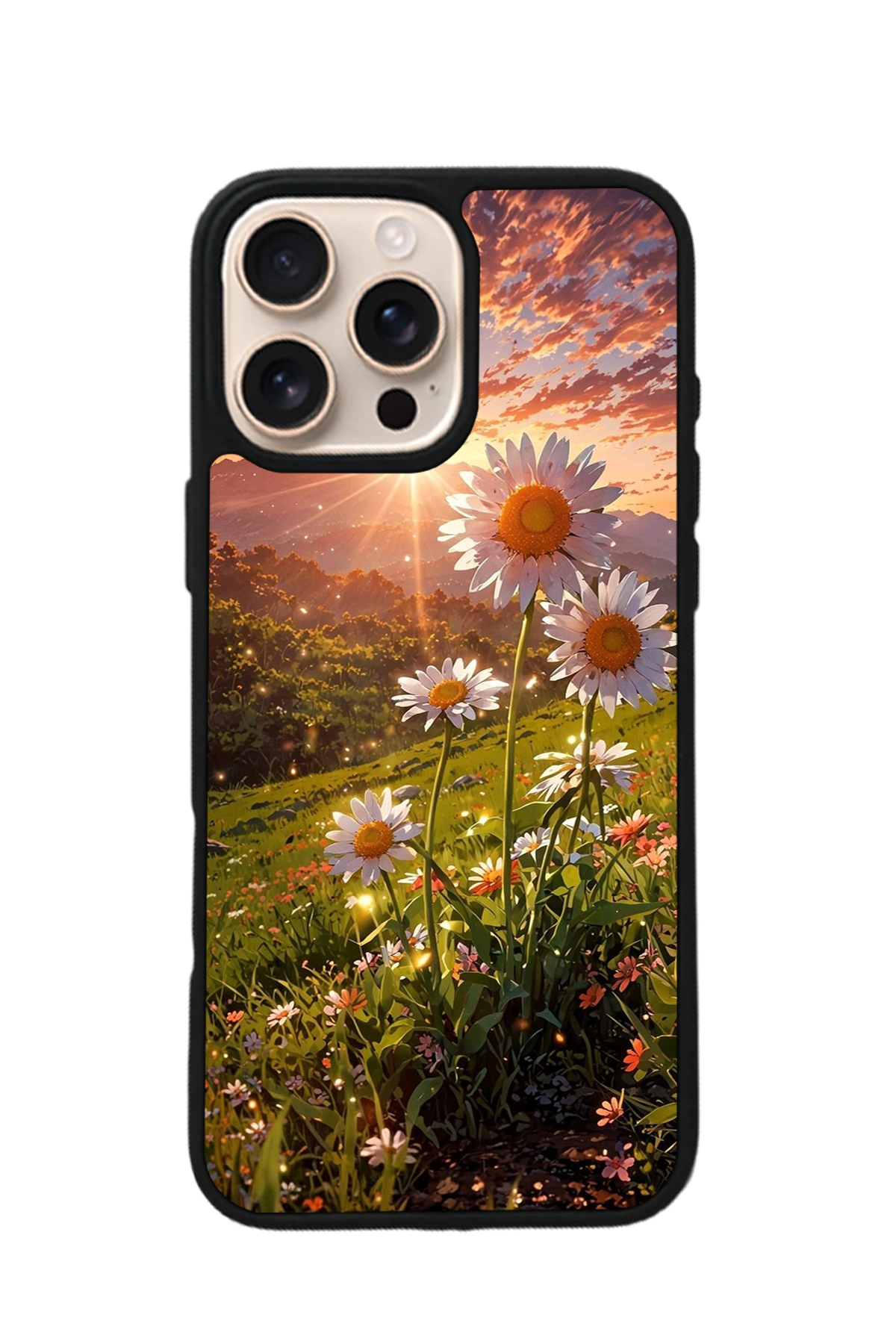 iPhone 15 Pro Uyumlu Cicek Tasarımlı Glossy Premium Kılıf