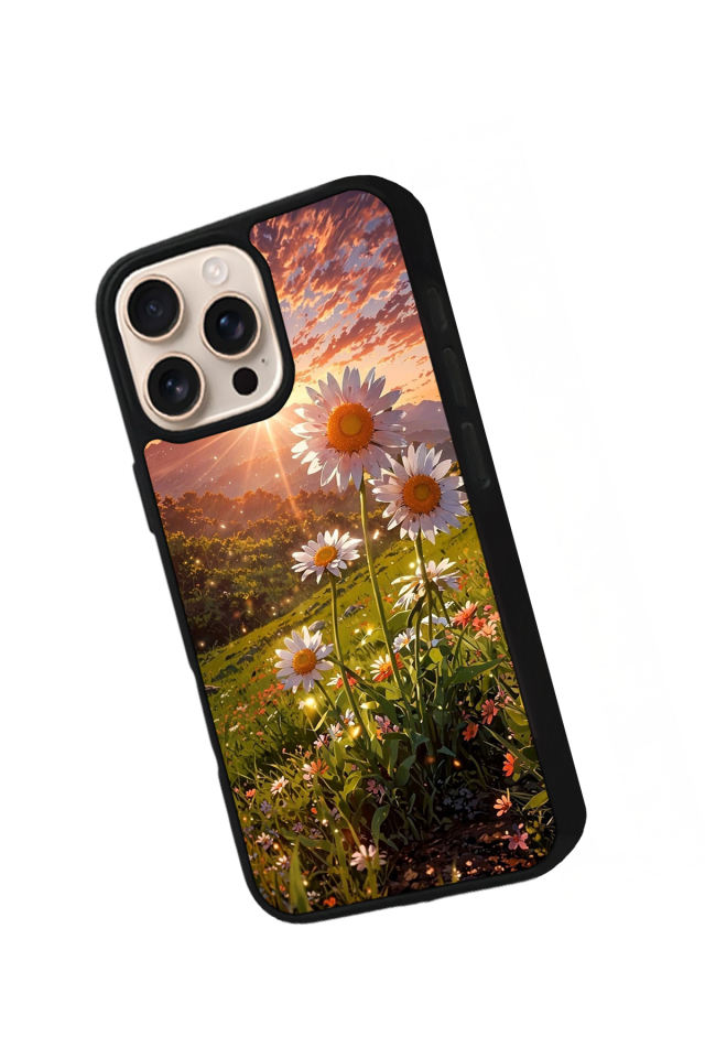 iPhone 15 Pro Uyumlu Cicek Tasarımlı Glossy Premium Kılıf