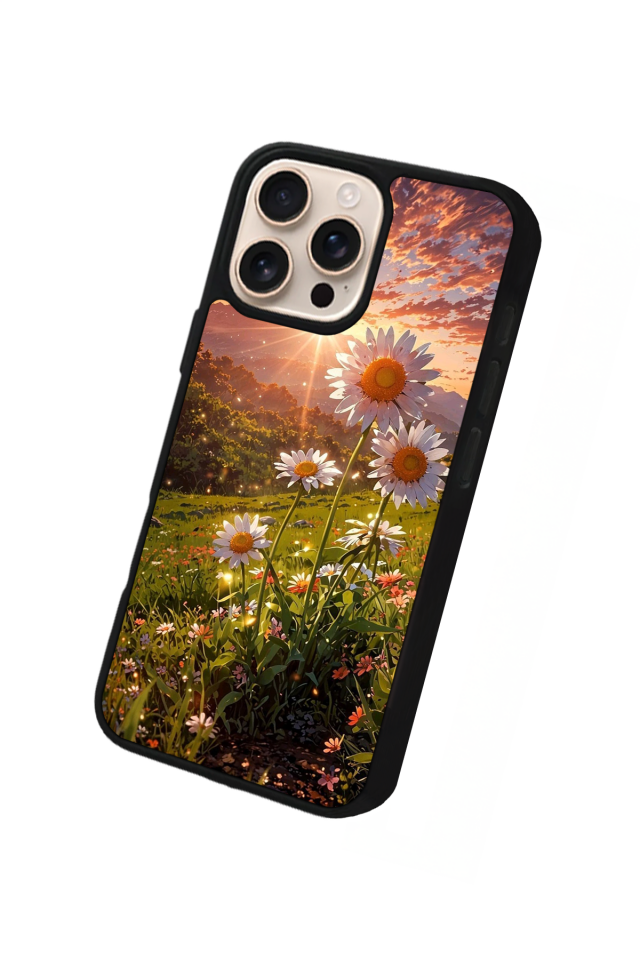 iPhone 15 Pro Uyumlu Cicek Tasarımlı Glossy Premium Kılıf