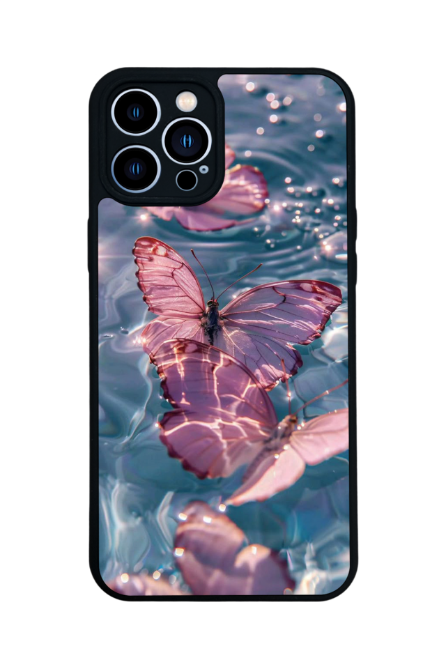 iPhone 13 Pro Max Uyumlu Kelebek Tasarımlı Glossy Premium Kılıf