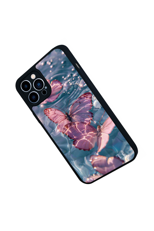iPhone 13 Pro Max Uyumlu Kelebek Tasarımlı Glossy Premium Kılıf