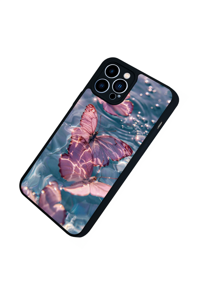 iPhone 13 Pro Max Uyumlu Kelebek Tasarımlı Glossy Premium Kılıf