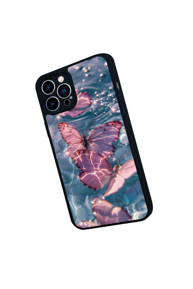 iPhone 13 Pro Max Uyumlu Kelebek Tasarımlı Glossy Premium Kılıf