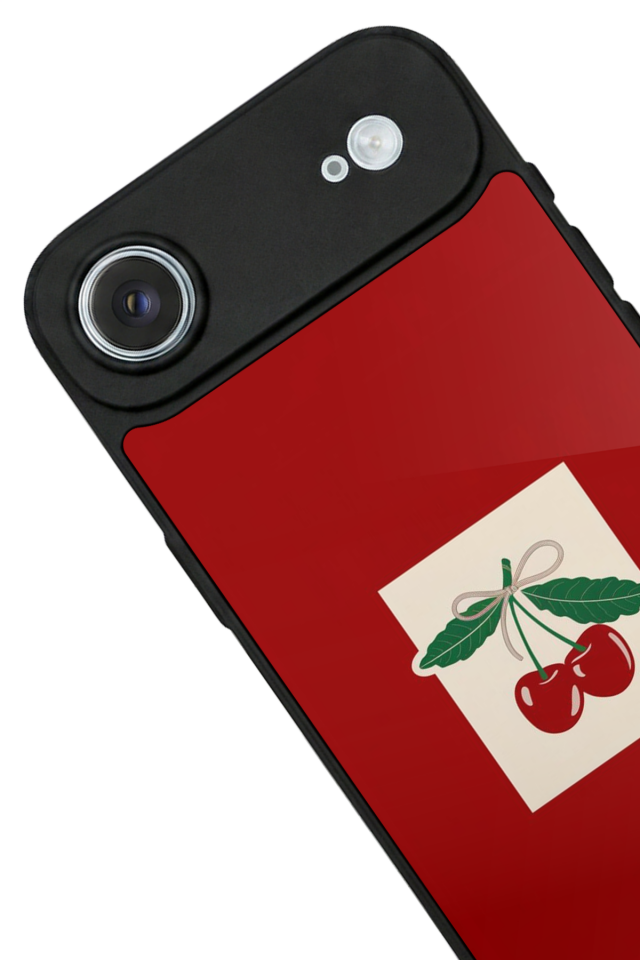 iPhone 17 Air Uyumlu Kiraz Tasarımlı Glossy Premium Kılıf