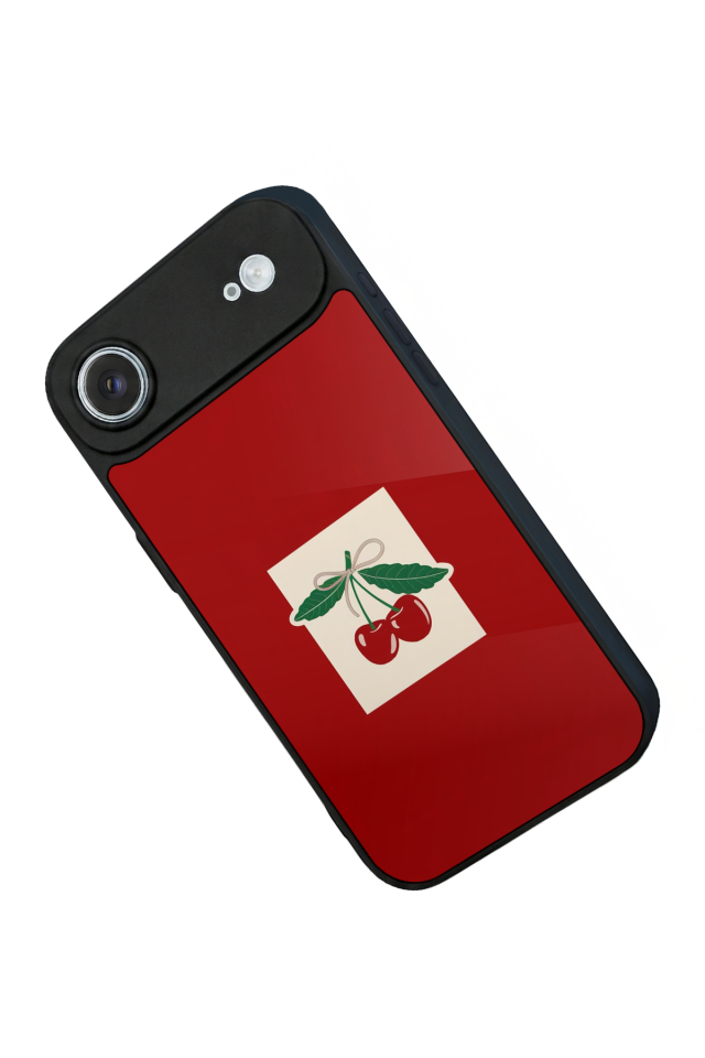 iPhone 17 Air Uyumlu Kiraz Tasarımlı Glossy Premium Kılıf