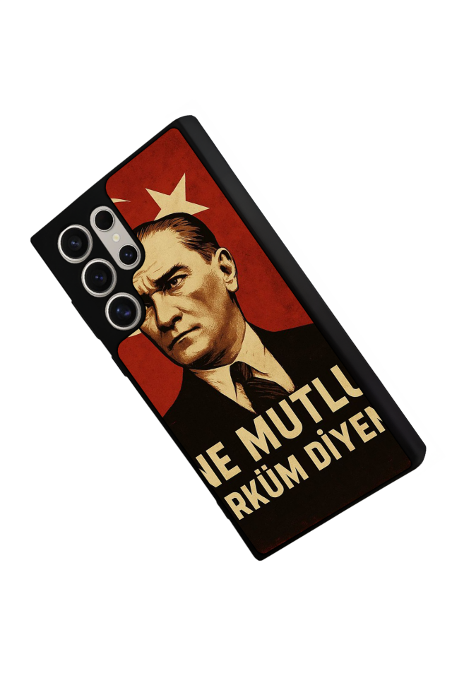 Samsung Galaxy S22 Ultra Uyumlu  Mustafa Kemal Ataturk Tasarımlı Glossy Premium Kılıf