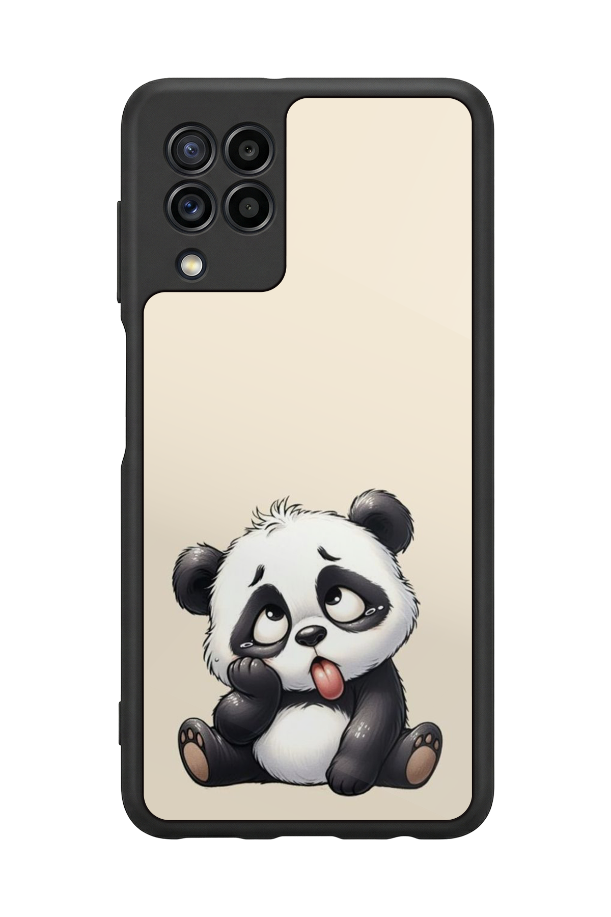 Samsung Galaxy M32 Uyumlu Panda Tasarımlı Glossy Premium Kılıf