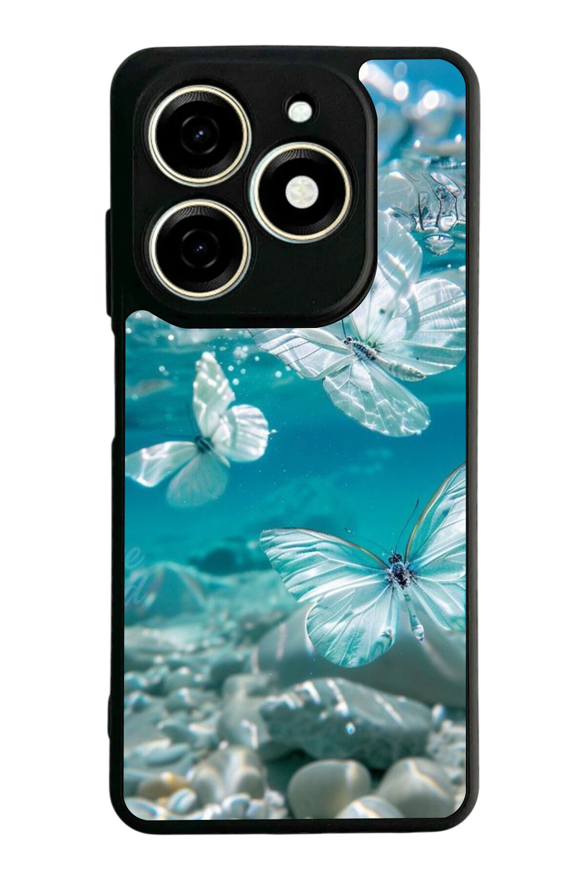 Tecno Spark 20/20C Uyumlu Kelebek Tasarımlı Glossy Premium Kılıf