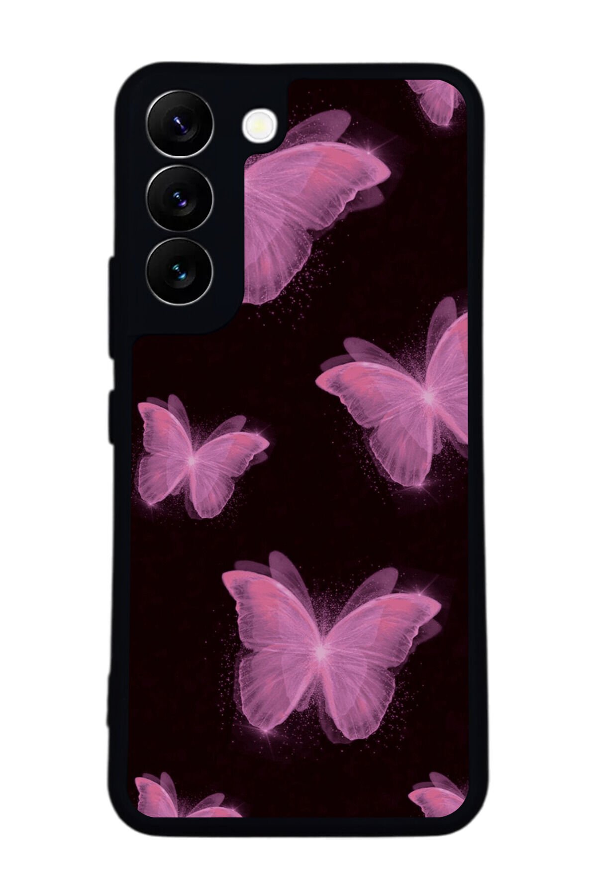 Samsung Galaxy S22 Uyumlu Kelebek Tasarımlı Glossy Premium Kılıf