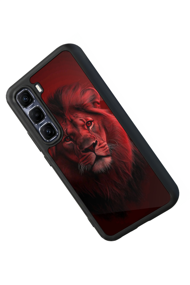 Infinix Hot 60 Pro Plus Uyumlu Aslan Tasarımlı Glossy Premium Kılıf