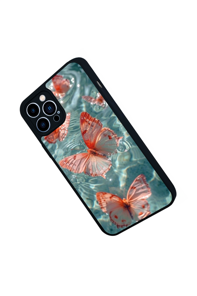 iPhone 13 Pro Max Uyumlu Kelebek Tasarımlı Glossy Premium Kılıf