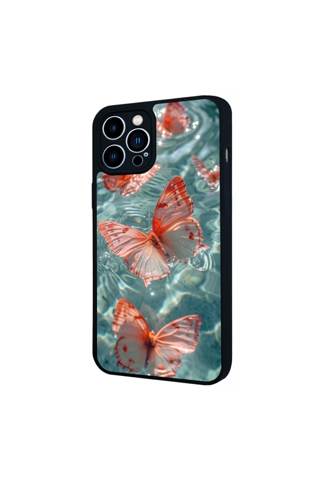 iPhone 13 Pro Max Uyumlu Kelebek Tasarımlı Glossy Premium Kılıf