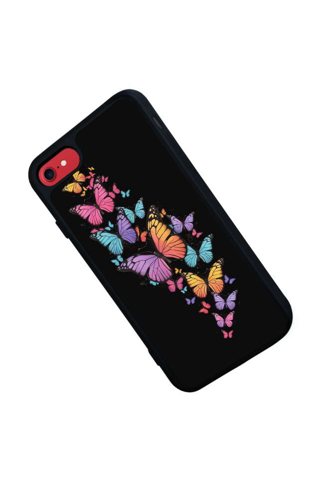 iPhone SE Uyumlu Kelebek Tasarımlı Glossy Premium Kılıf