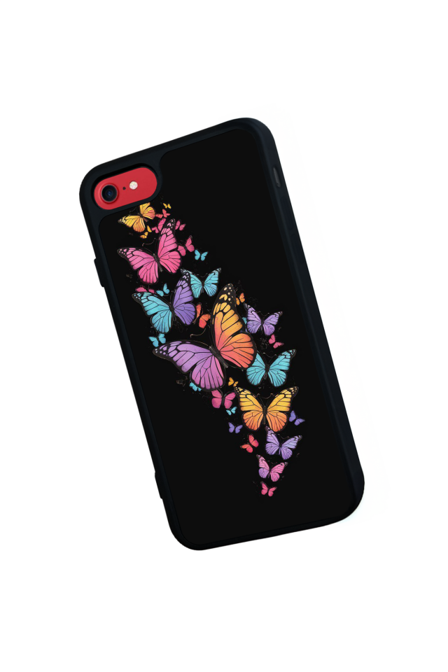 iPhone SE Uyumlu Kelebek Tasarımlı Glossy Premium Kılıf