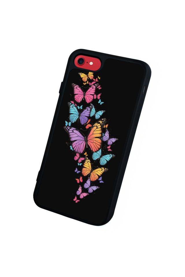 iPhone SE Uyumlu Kelebek Tasarımlı Glossy Premium Kılıf