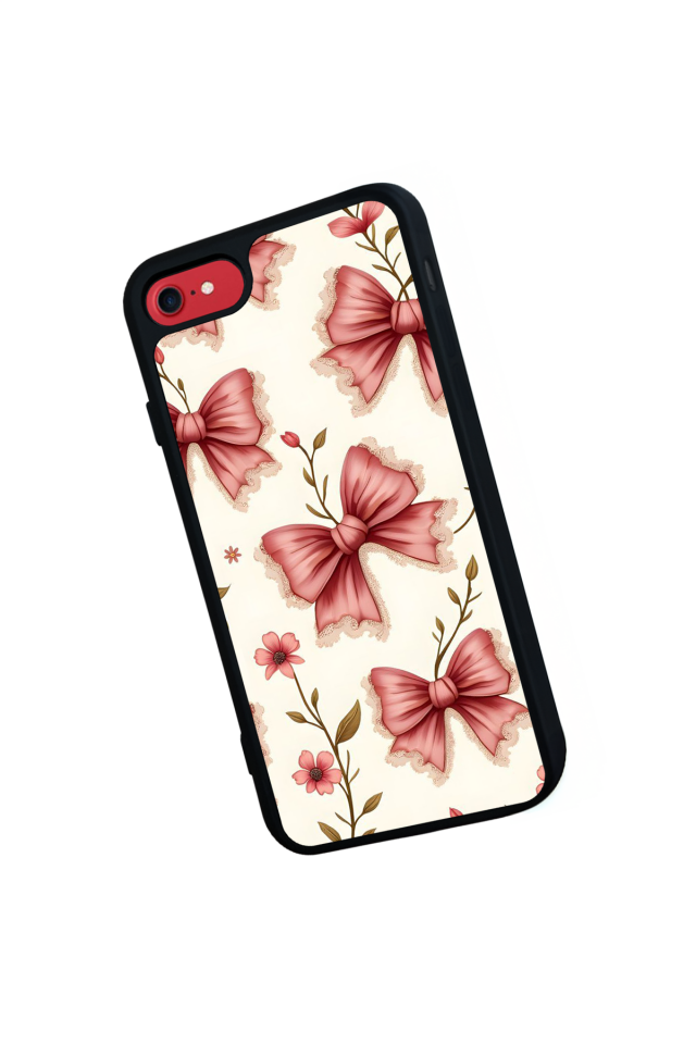 iPhone 8 Uyumlu Kurdele Tasarımlı Glossy Premium Kılıf