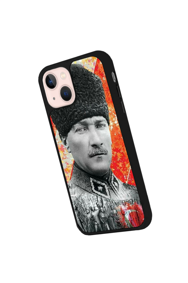 iPhone 14 Plus Uyumlu Mustafa Kemal Ataturk Tasarımlı Glossy Premium Kılıf