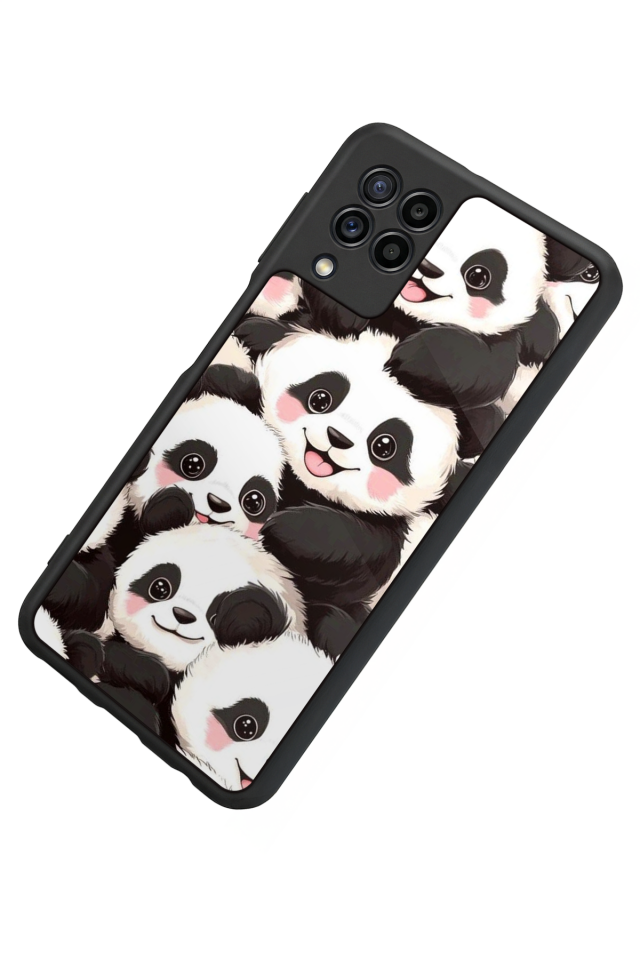 Samsung Galaxy M32 Uyumlu Panda Tasarımlı Glossy Premium Kılıf