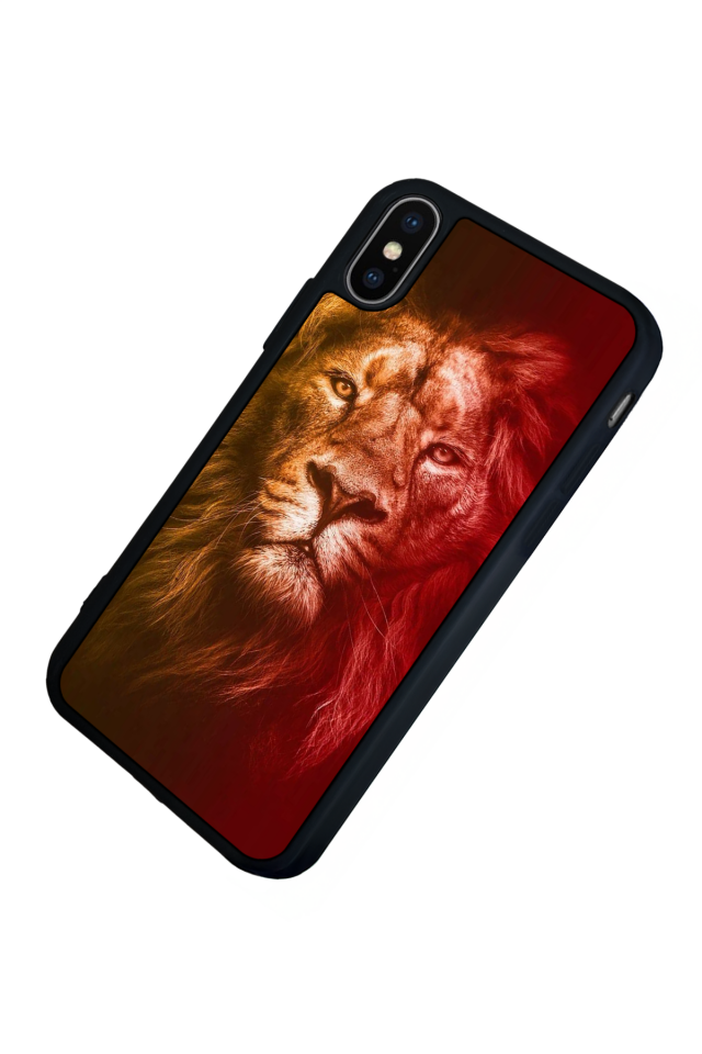 iPhone XS Max Uyumlu Aslan Tasarımlı Glossy Premium Kılıf