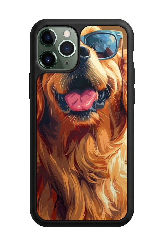 iPhone 11 Pro Uyumlu Golden Kopek Tasarımlı Glossy Premium Kılıf