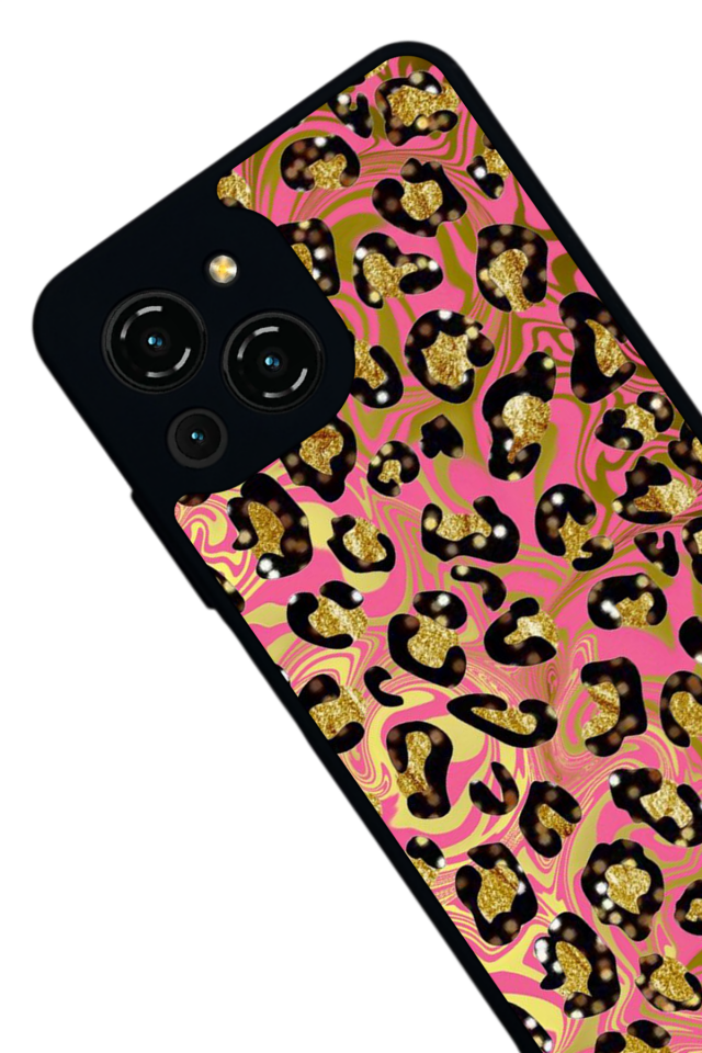 Reeder S23 Pro Max Uyumlu Hologram Leopar Tasarımlı Glossy Premium Kılıf