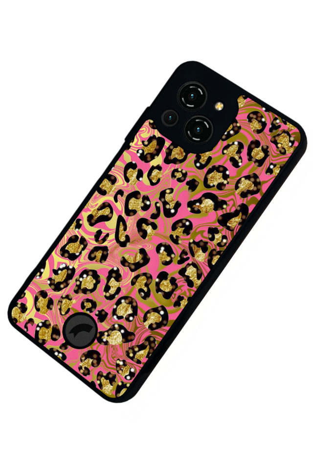 Reeder S23 Pro Max Uyumlu Hologram Leopar Tasarımlı Glossy Premium Kılıf